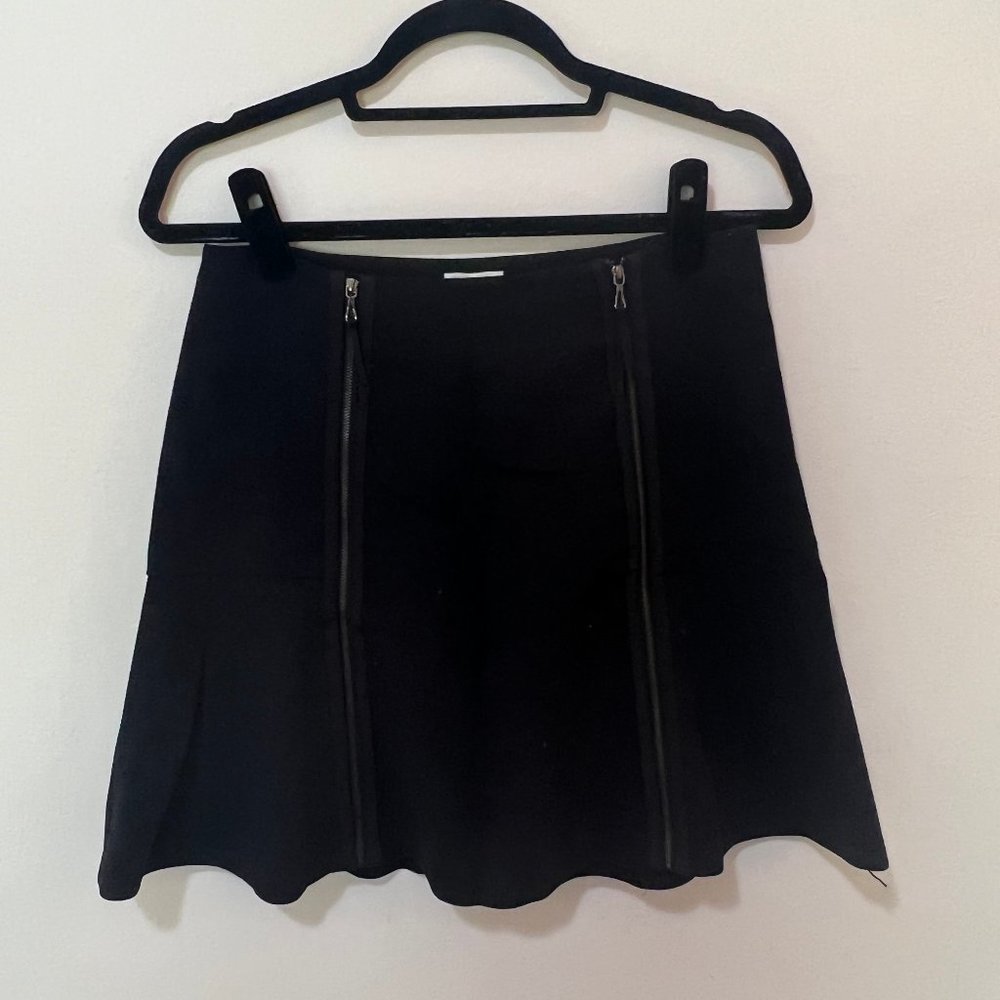 Anthropology Leifsdottir Black Fit and Flare Skirt with Zipper Front (6)